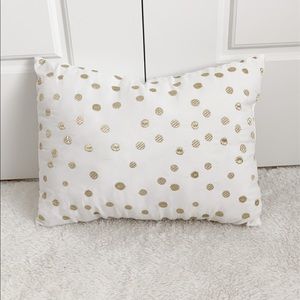 gold polka dot decorative pillow